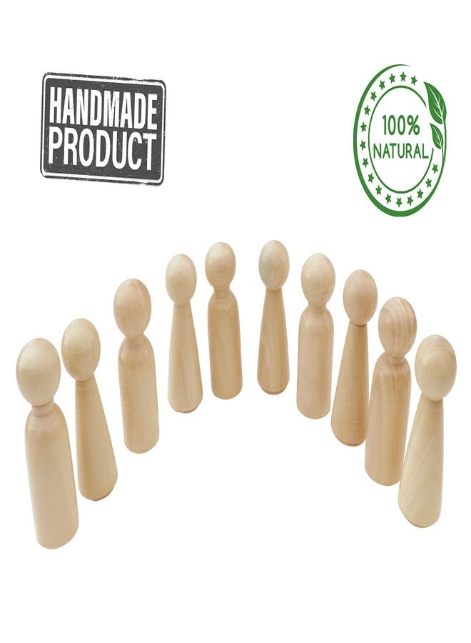 GIFT EQUALS LOVE Wooden Peg Doll (Big 8.5 cm) Natural Handcrafted People Bodies Angel Dolls for DIY Craft 10 Pcs (5 Male & 5 Female) with a Storage Bag (Natural 10 Pcs) - Image 5